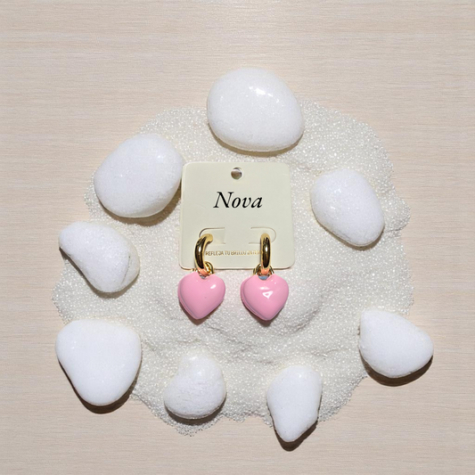 Aretes pequeños de corazón rosa perfectos para regalo romántico