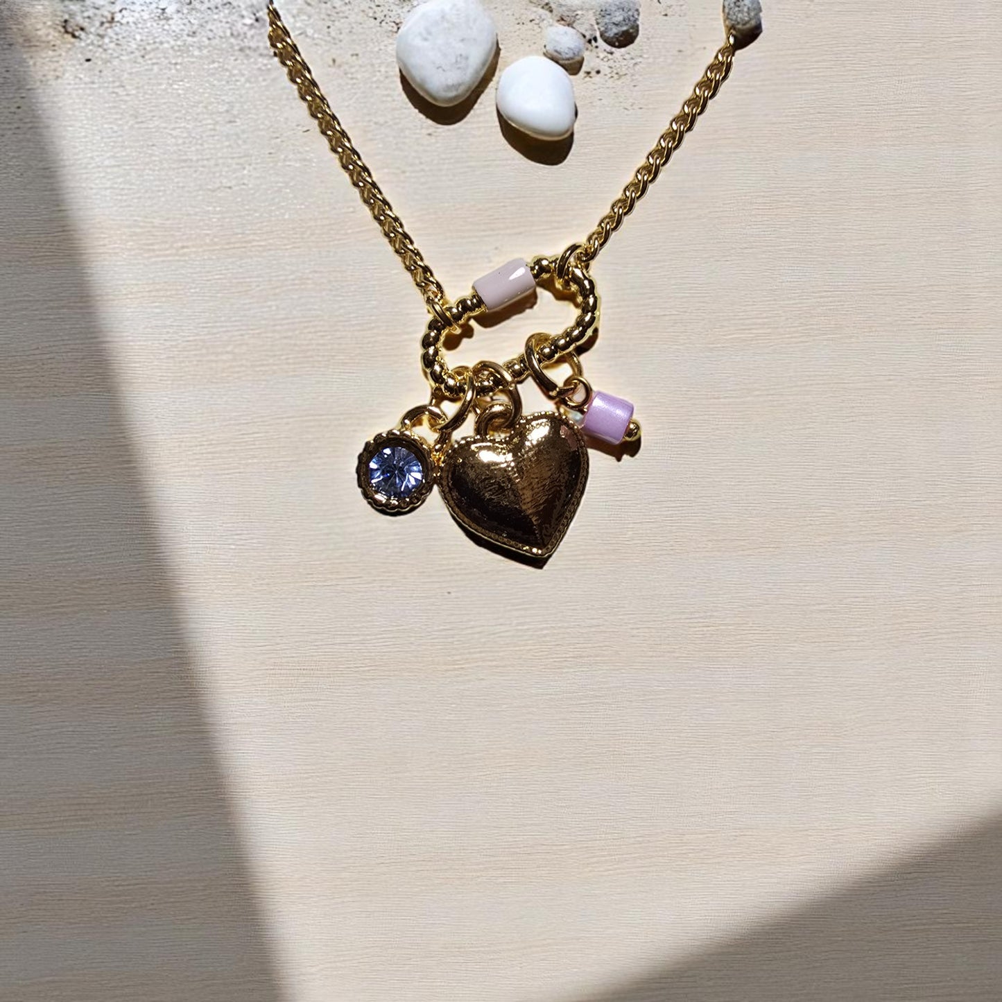 Set de collar con aretes de corazón a juego