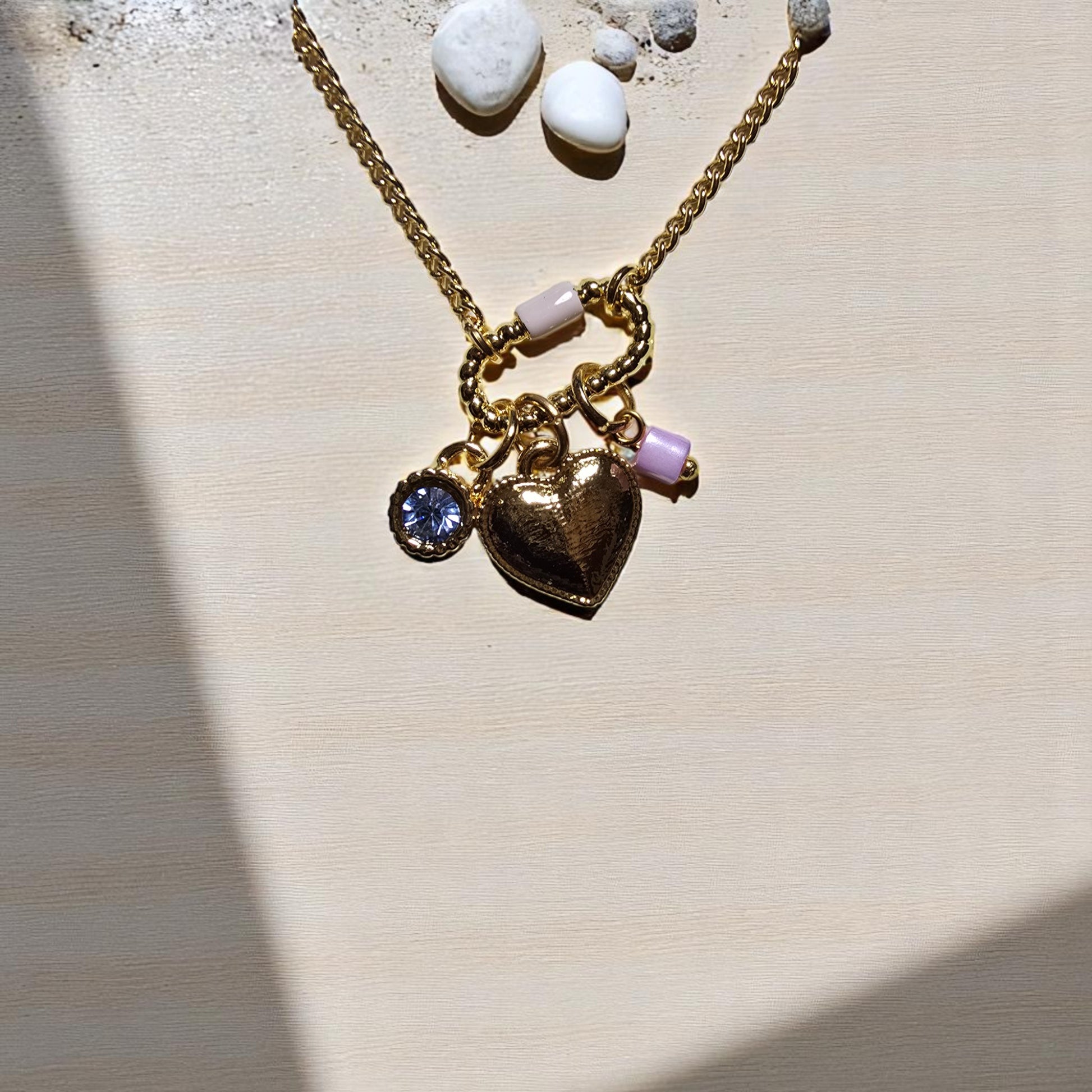 Set de collar con aretes de corazón a juego